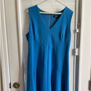 DKNY blue sleeveless dress.